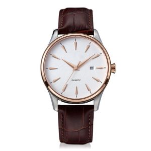 Buy cheap 30M Waterproof Top Layer Cowhide Leather Couple Watch from wholesalers