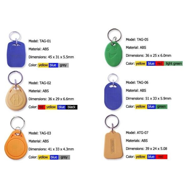 Colorful Small Size 125Khz ID Plastic EV Key Chain RFID Key Fob For Hotel Lock