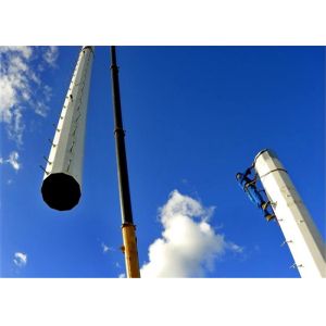 Monopole Lattice Transmission Tower , Galvanized / Painted Power Distribution