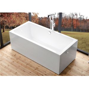 Buy cheap Deep Soaking Rectangle Acrylic Free Standing Bathtub With Overflow Space Saving from wholesalers
