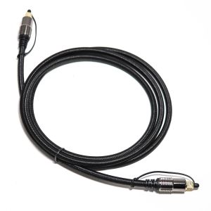 Buy cheap TOSLINK Optical Audio Cable OD5.0 Blakc Knite Rope Plated Alloy Shell Gold Interface 0.8M 1.2M For Home theatre Soundbar from wholesalers