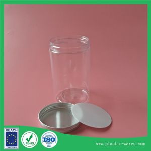 Buy cheap Food plastic can transparent plastic jar with screw aluminum lid 800ml from wholesalers
