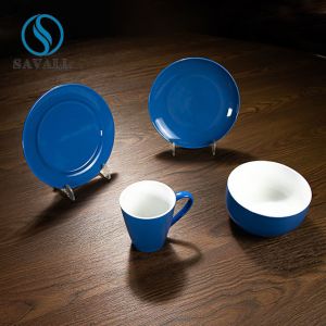 Buy cheap Tabletop Blue 4pcs Colored Porcelain China Dinnerware Dishwasher Safe from wholesalers