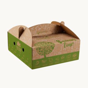 Collapsible Fruit Corrugated Cardboard Box With Handle Portable