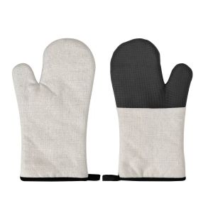 Blank Linen Sublimation Oven Gloves Silicone Heat Insulation Mitt For Microwave
