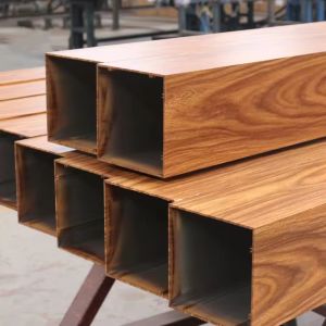6063 Aluminium Box Rectangular Profile Wood Grain Square Aluminium Profile