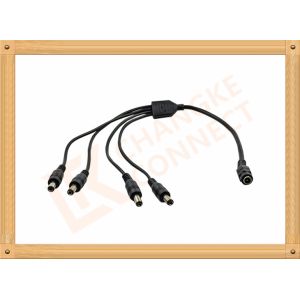 Buy cheap DC12V 5.5X2.1 MmCustom Cable Assembly 1 To 4 Y Type Male To Female Easy To Clean product