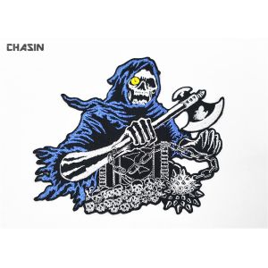 Buy cheap Intricate  Punk Skull Motorcycle Biker Patches Glue Backing Biker Vest Patches from wholesalers