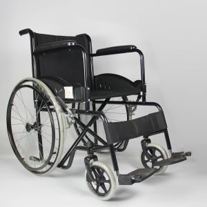 Buy cheap Bare Bones Basic Folding Steel Wheelchair With Powder Coating Frame from wholesalers