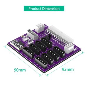 Buy cheap Computer Power Supply ATX 24Pin to 8 x IDE Molex 4Pin and 2 ATX 6Pin Power Connector Breakout Board for CHIA Hard Disk from wholesalers