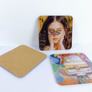 Buy cheap Personalized Sublimation Acrylic Coaster Blanks With Cork Back Round And Square Shape 10cm Size from wholesalers