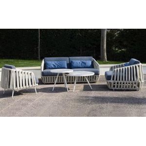 Buy cheap High quality Aluminum Rope patio sofa set high density sponge from wholesalers
