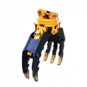 Quality Yellow Q345B 50t Excavator Rotating Hydraulic Grapple for sale
