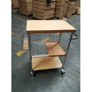 Buy cheap Metal And Wood Kitchen Carts Shelving Custom Dimension Logo Available Home from wholesalers