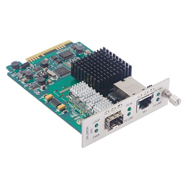 Quality 10G Manageable Media Converter Card SFP to RJ45 Frame Length 18000Bytes with 3R Repeater for sale