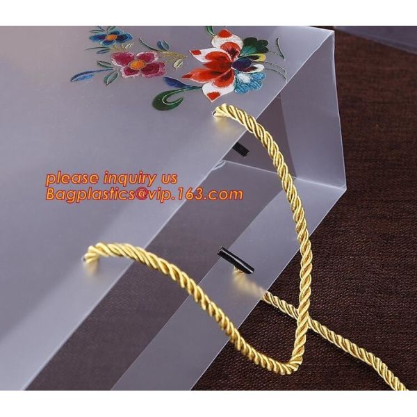 Quality Plastic bag custom printed flower PP transparent bag with hanging ribbon,China Manufacture eco friendly customize Printi for sale