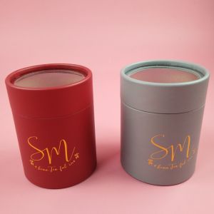Buy cheap Gold Foil Biodegradable Paper Cylinder Packaging With PVC Window from wholesalers