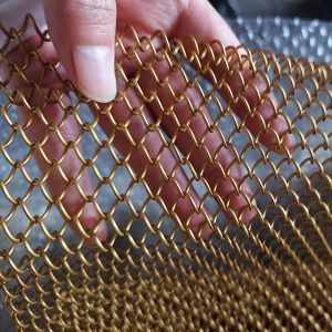 Buy cheap Gold Flexible Aluminium Metal Chain Link Cpol Drapery Decorative Wire Mesh Curain from wholesalers