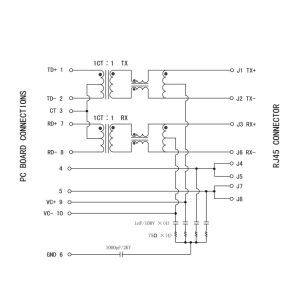 10/100base RJ45 Jack 57G-1412GYDNW2NL | LPJ16220BENL PoE Enable