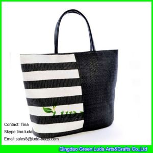 Buy cheap LUDA black striped beach handbag new paper straw handbags uk from wholesalers