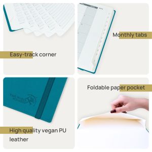 Buy cheap Custom Planner Medium Pacific Green Monthly and Weekly Planner With Hourly Schedule from wholesalers