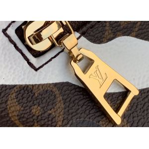 Camouflage Monogram Canvas Zipper Open Ladies Waist Bag Dumpling Shape