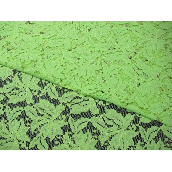 Quality Beautiful Floral Cotton Nylon Lace Fabric Green With Reactive Dyeing SYD-0013 for sale