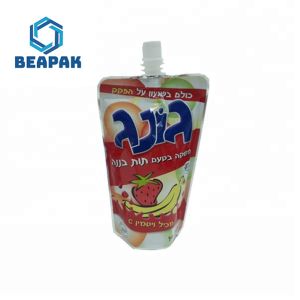 Custom Reusable Stand Up Drink Pouch With Spout