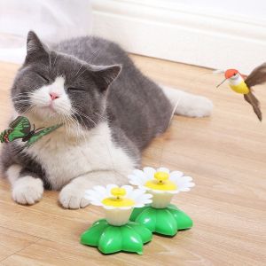 Buy cheap Automatic Electric Rotating Cat Toy Colorful Butterfly Bird Animal Shape Interactive Pet Dog Kitten Interactive Training Cat Toy from wholesalers