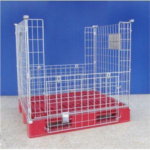 Buy cheap High Strength  Wire Mesh Pallet Cages Reusable Metal Mesh Containers from wholesalers