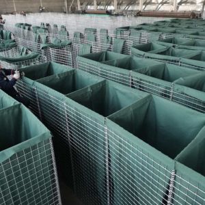 China 76.2X76.2mm Welded Galvanized Military Barrier Sand Gabion Box Wall on sale