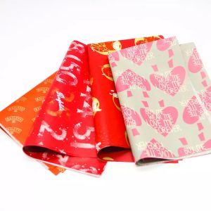 Buy cheap Christmas Gift Wrapping Packaging Red Tissue Paper Wrap With Gold Foil Printing Floral from wholesalers