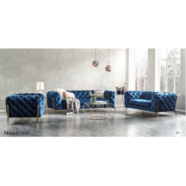 Buy cheap Modern Velvet Chesterfield Sofa With Copper Leg SGS Certification from wholesalers