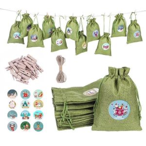 Buy cheap Christmas Burlap Jute Drawstring Bag Backpack Candy Pouch Bags OEM from wholesalers