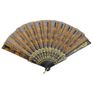 Buy cheap Orange Peacock Feather Embroidered Hand Fan product