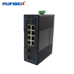 Managed Industrial SFP Ethernet Switch 2*1000M SFP to 8*10/100/1000Mbps RJ45