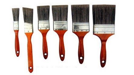 Black Polyester Flagged Bristle Paint Brush Chip Brush Set