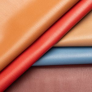 Smooth Garment PU Leather Knitted Four Sided Elastic Faux Leather