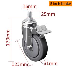 Buy cheap 5inch 125mm Industrial Wheels And Castors 130kg Load 5725S-77 from wholesalers