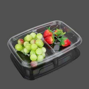 Buy cheap Clear PET FDA 2 Compartment Disposable Food Containers from wholesalers