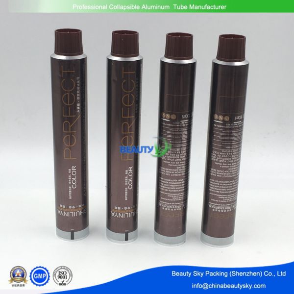Quality Dia 28mm Colorful Metal Tube Empty Aluminium Tubes  for  Hair Color cream with plastic lids for sale
