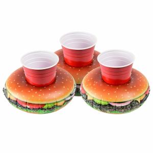 Buy cheap PVC Cheeseburger Party Tube Inflatable Drink Holder Giant Size Hamburger Pool Float product