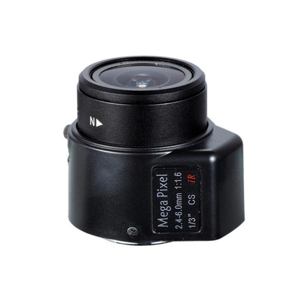 1/3" 2.4-6.0mm F1.6 Megapixel CS Mount DC Auto IRIS IR Vari-focal Lens, 2.4-6