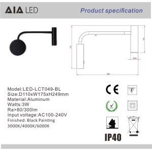 Buy cheap Hot sell gold led headboard wall light/led book reading wall light/led bed reading wall light from wholesalers