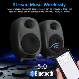 Buy cheap Black Bluetooth Bookshelf Speakers Romote Control CE FCC Certification from wholesalers