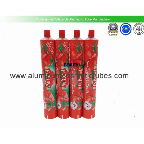 Quality 150ml Tomato Ketchup Squeeze Tube Containers , Airless Aluminum Collapsible Tubes for sale