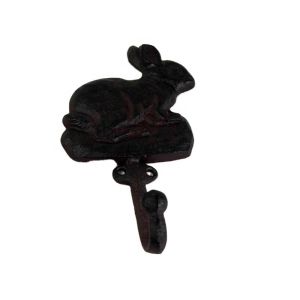 China Antique Cute Rabbit Cast Iron Hat Hooks Cast Iron Crafts on sale