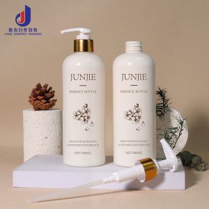 Empty 500ml Beige Shampoo Body Wash Conditioner Packaging Plastic Bottle With