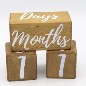 Buy cheap 64mm Polished Wooden Milestone Blocks Wooden Calendar Block from wholesalers
