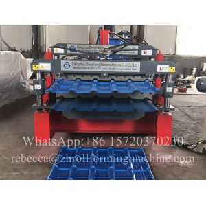 Full Automatic Double Glazed Roof Tile Roll Forming Machine With Wave Pressing